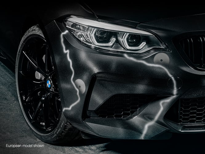Detail of the custom paint design of the BMW M2 Edition designed by Futura 2000