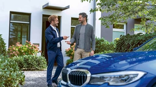 A BMW representative providing roadside support