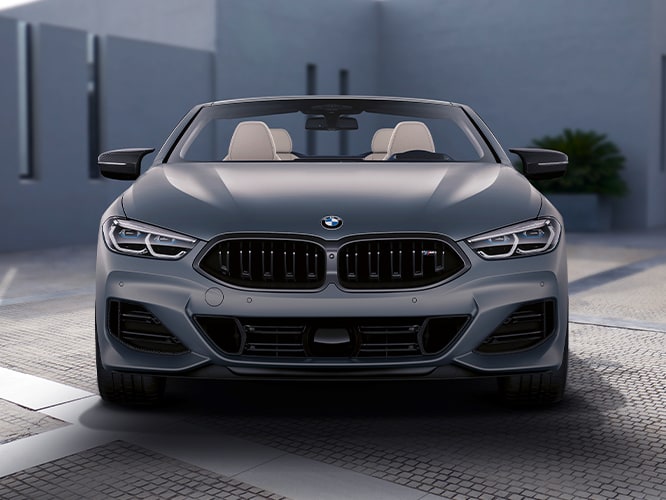 Front view of the 2026 BMW M850i xDrive Convertible with available M Sport Professional Package