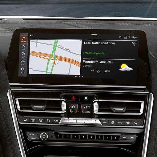 Detail of 12.3 inch Central Information Display in a 2025 BMW M8 Competition Gran Coupe