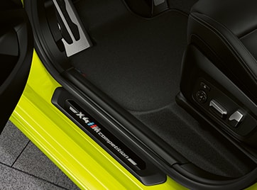 Detail of the exclusive doorsills available with the Competition Package