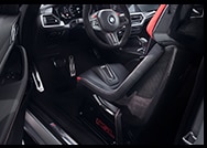 Detail interior shot of driver's seat with CSL-specific upholstery