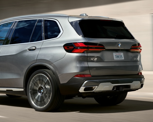 Exterior shot of the BMW X3 with a factory-installed trailer hitch